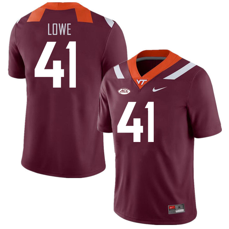 Men #83 Kyle Lowe Virginia Tech Hokies College Football Jerseys Stitched Sale-Maroon